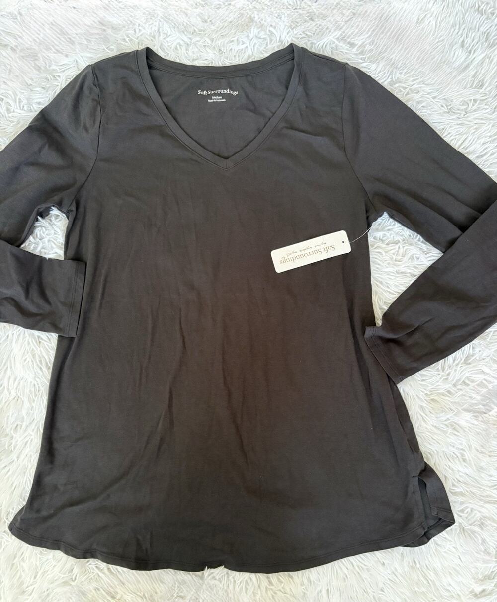 Soft Surroundings M “Isabel Pima Long Sleeved Tunic Tee” New W/tags